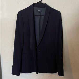 Madewell Navy Classic Single-Button Blazer
